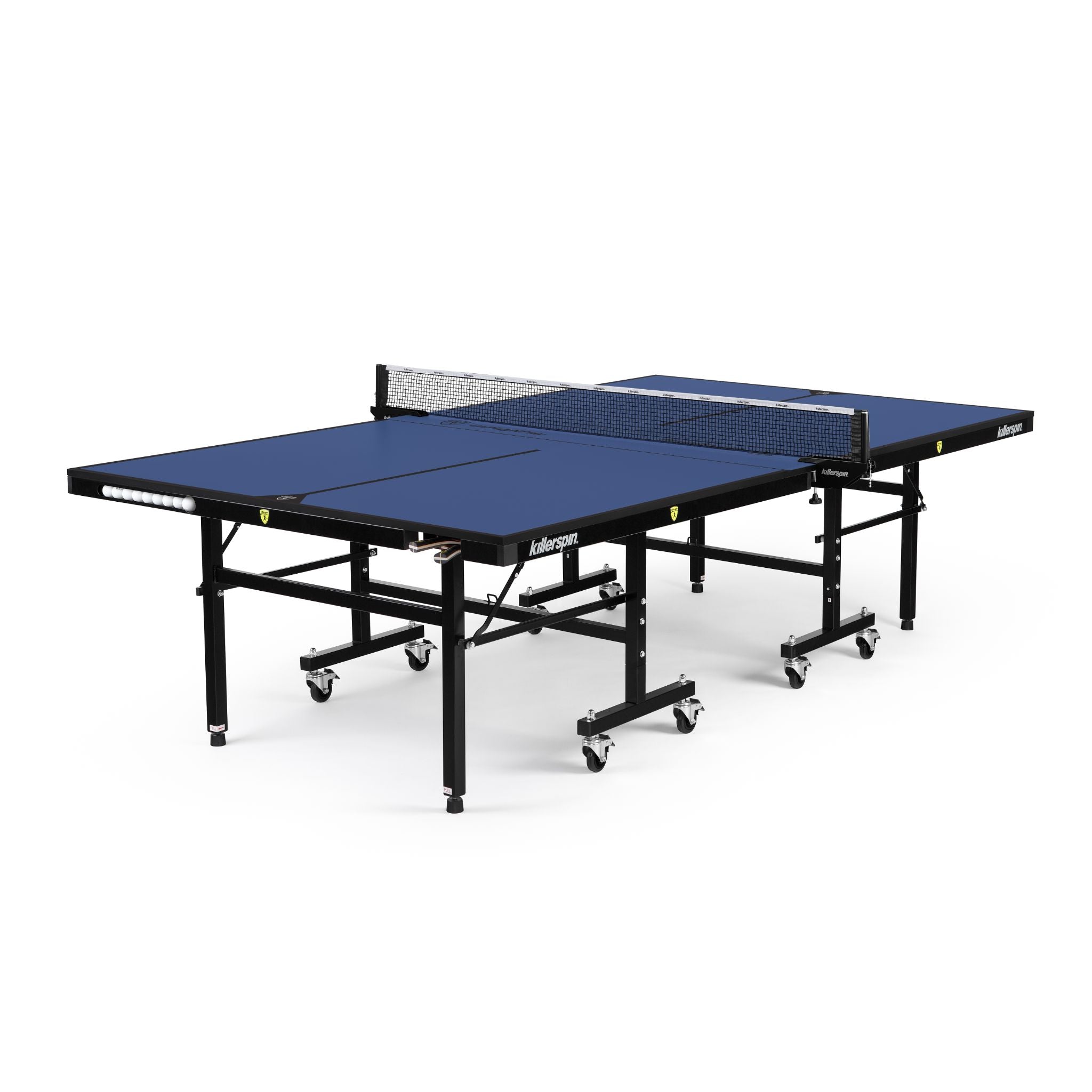 Killerspin MyT 415X Mega DeepBlu indoor ping pong table with blue surface and sturdy legs for competitive table tennis gameplay