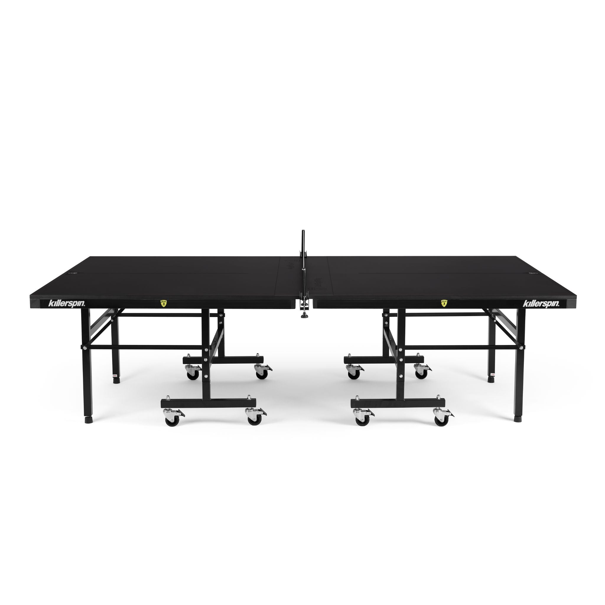 Killerspin MyT 415X Mega Jet Black indoor ping pong table with black playing surface and sturdy frame for competitive table tennis.