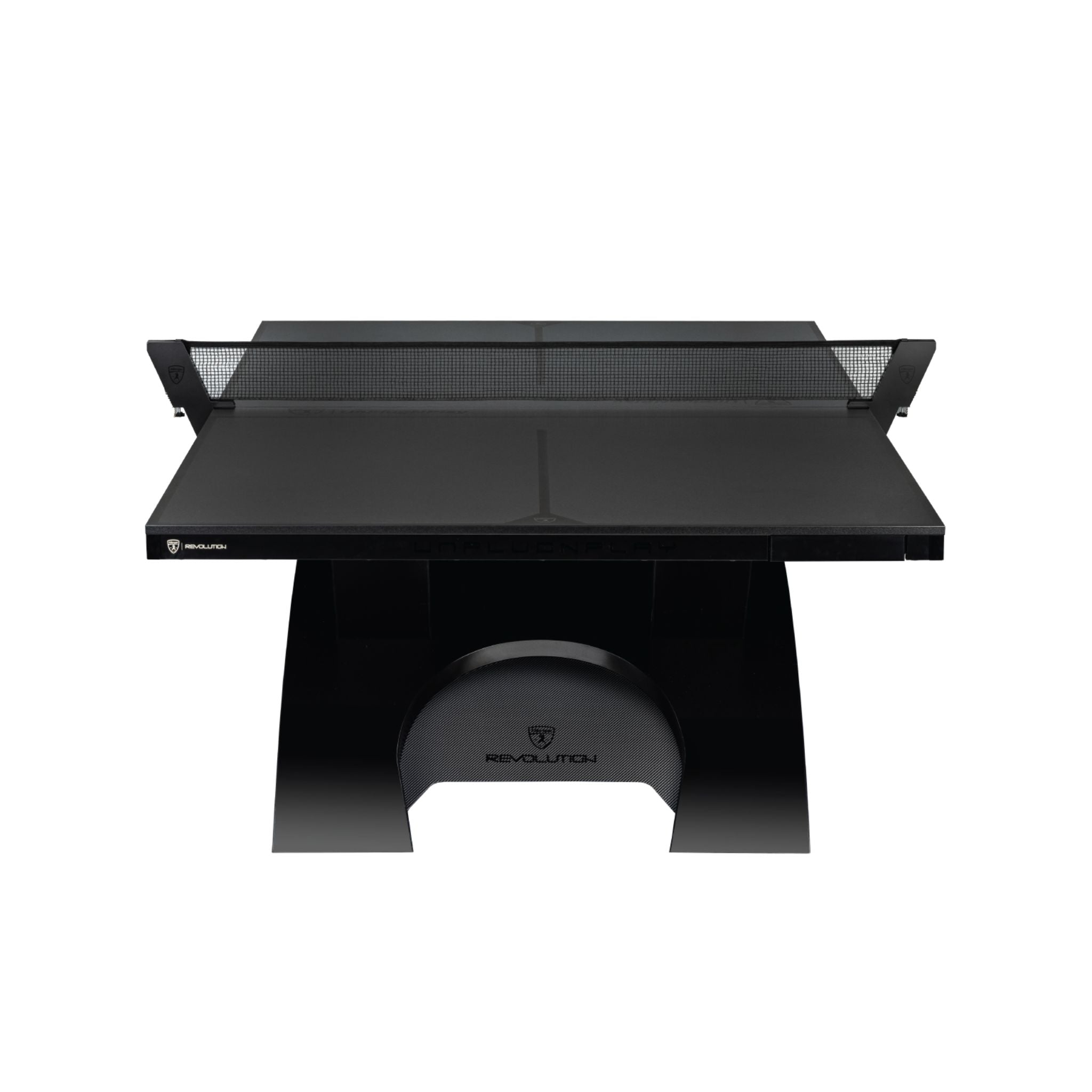 Killerspin Revolution SVR BlackSteel 2025 Edition ping pong table with sleek black finish, sturdy legs, and smooth playing surface.
