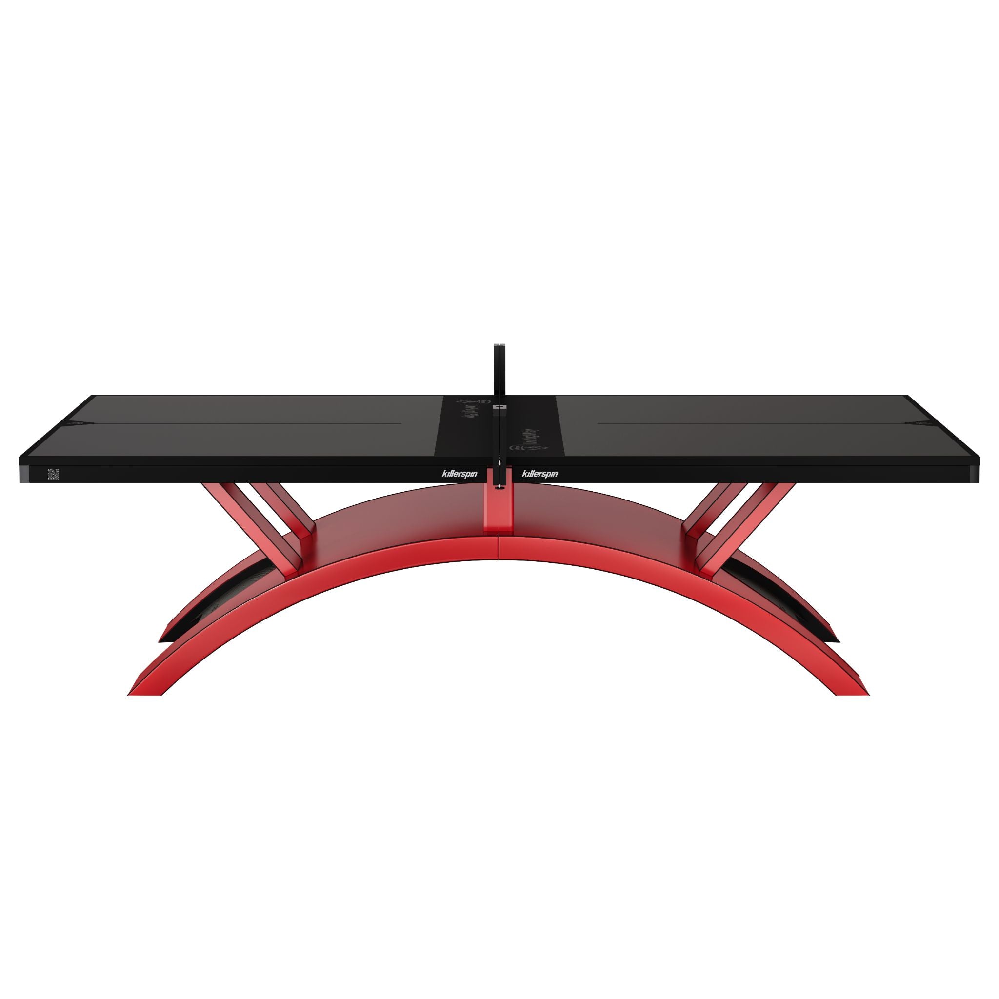 Killerspin Revolution SVR Rosso 2025 Edition ping pong table with red playing surface and sturdy black frame for competitive table tennis.