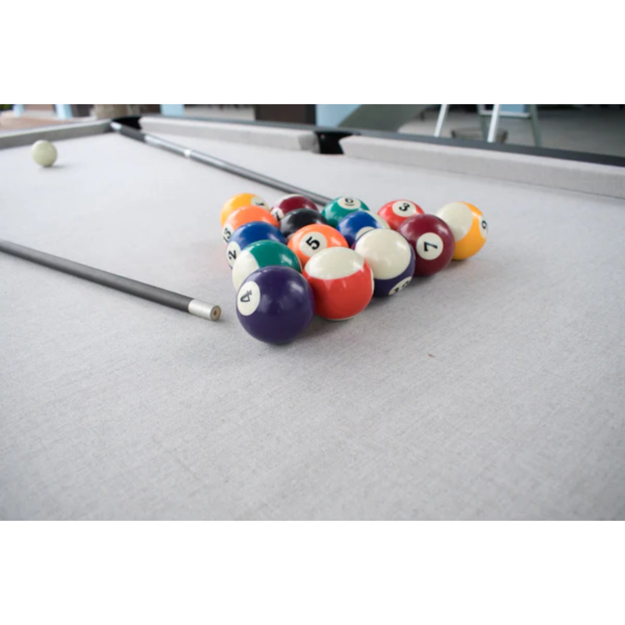 Panama Jack Outdoor weather-resistant pool table with Sunbrella cloth, outdoor billiards table for backyard game fun.
