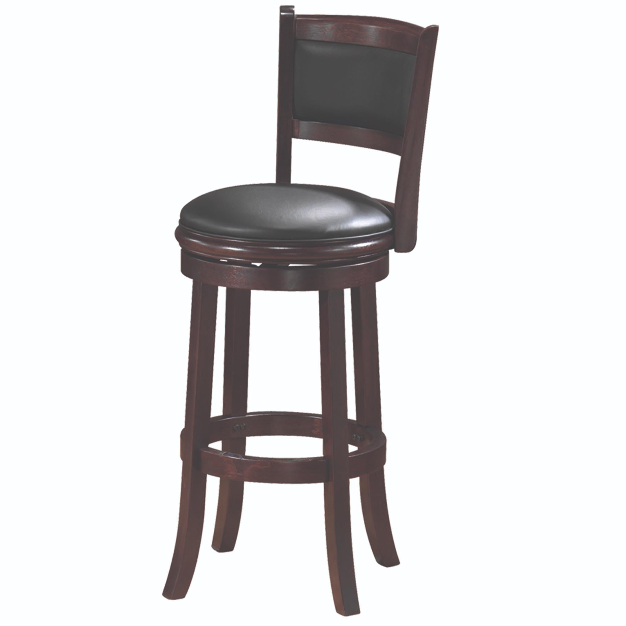 Ram Game Room padded back swivel bar stool in cappuccino with cushioned seat and modern design for game room or bar area.