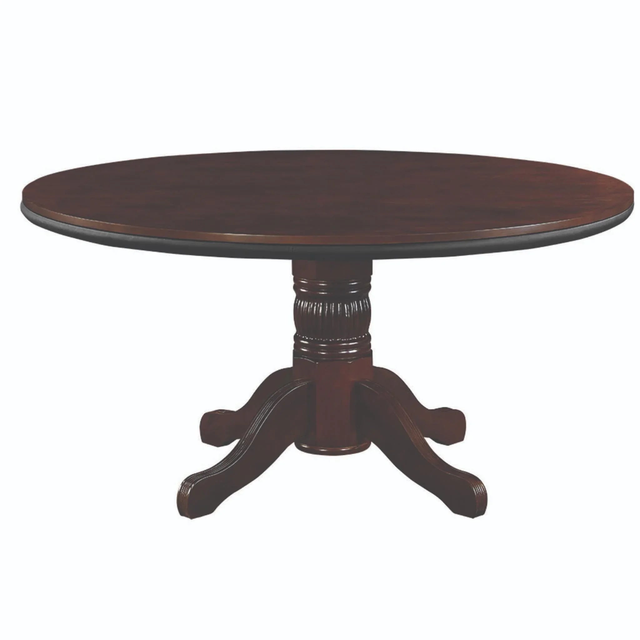 Ram Game Room 60-inch round convertible poker and dining table with antique white finish, versatile 2-in-1 game and dining table.