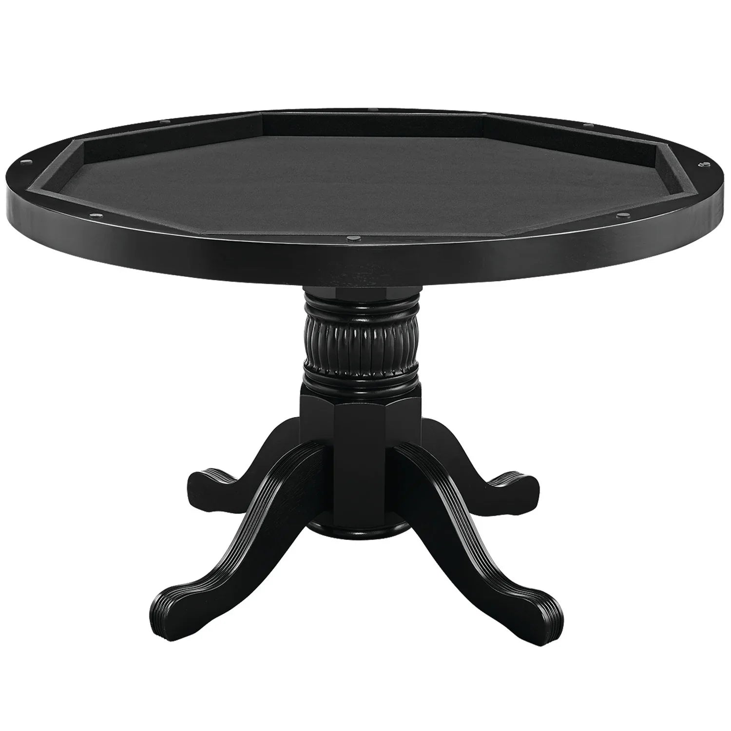 Ram Game Room 3-in-1 48-inch round game table with poker, dining, and storage features in antique white.