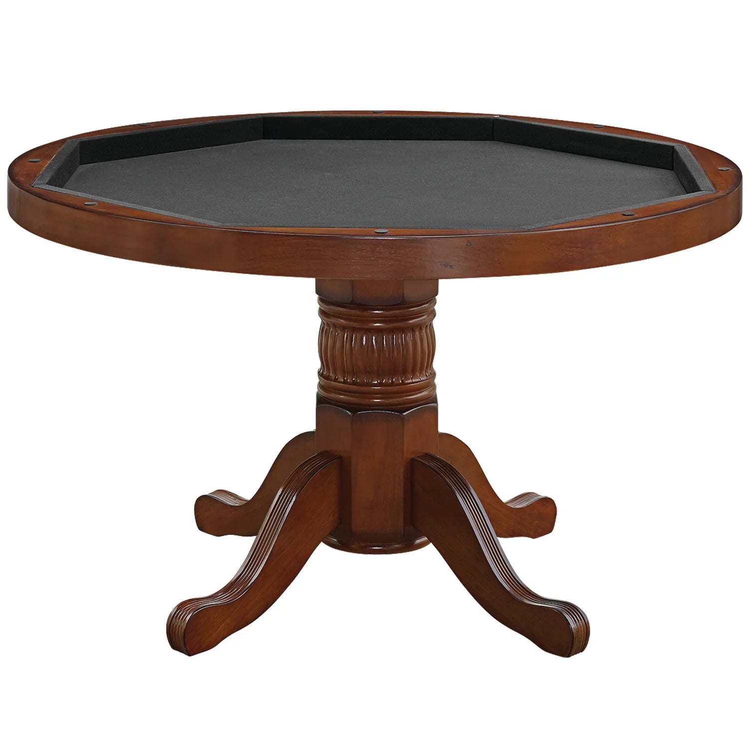 Ram Game Room 3-in-1 48-inch round game table featuring poker, dining, and storage in antique white color.