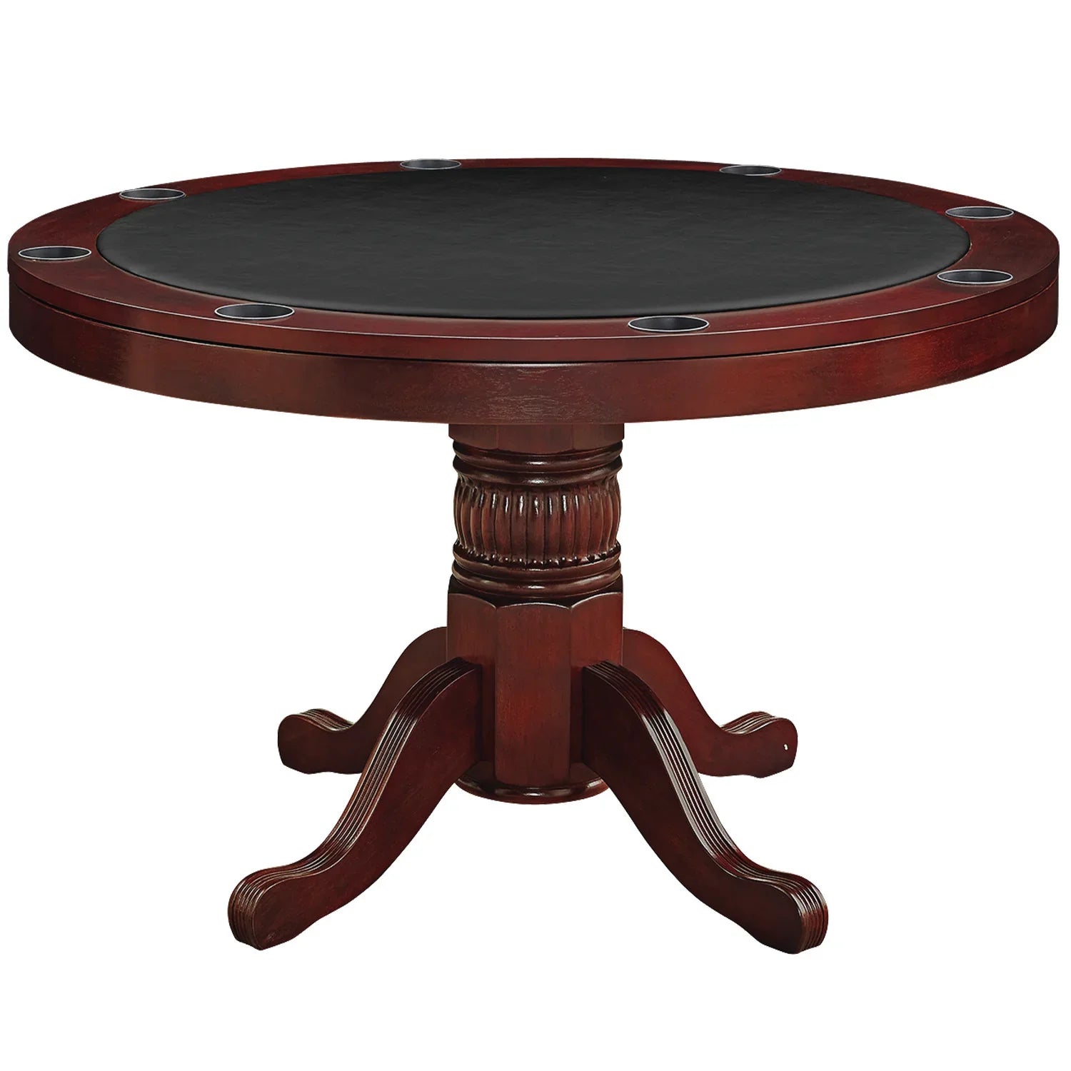 Ram Game Room 3-in-1 round game table featuring poker, dining, and storage in antique white finish.