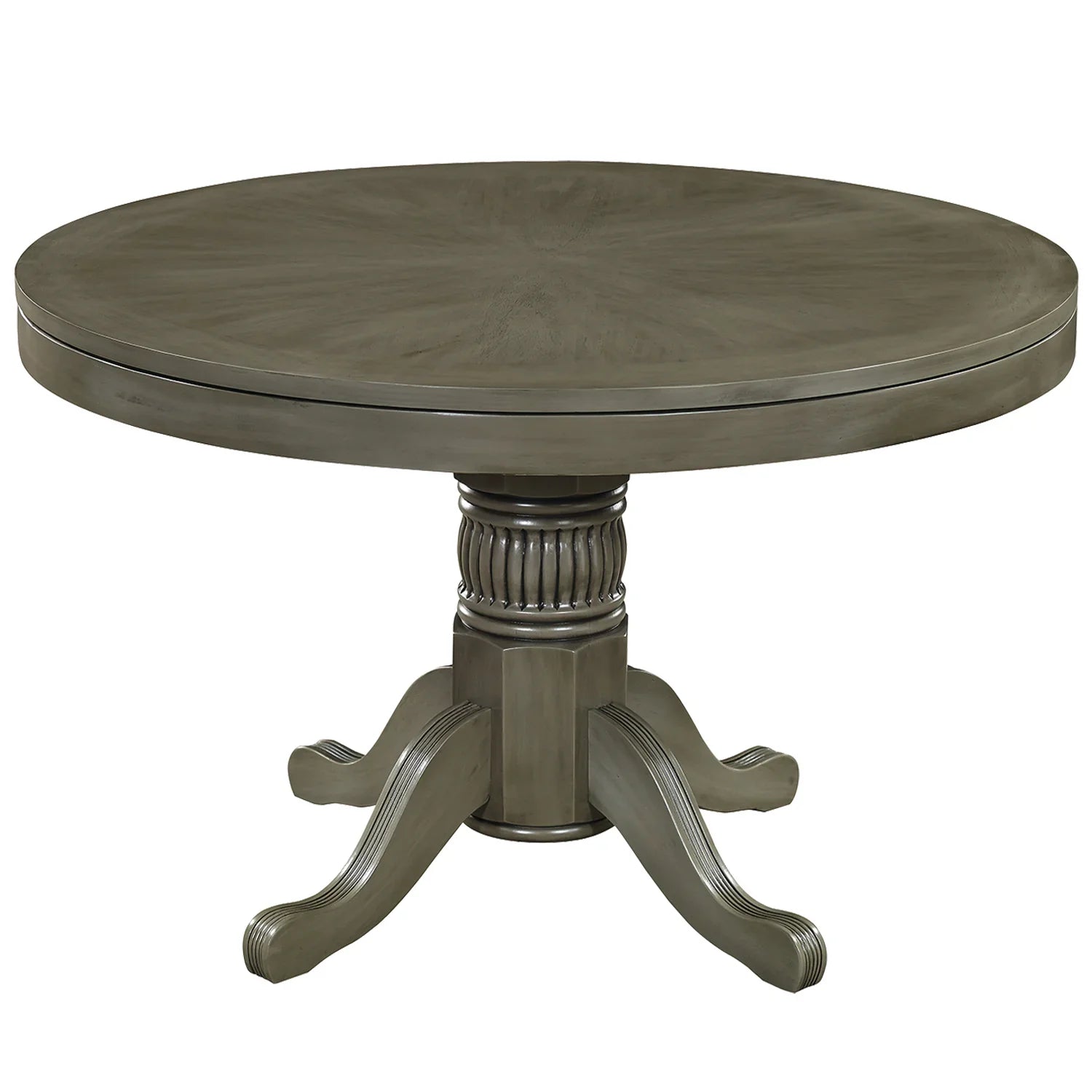 Ram Game Room 3-in-1 48-inch round game table featuring poker, dining, and storage options in antique white.