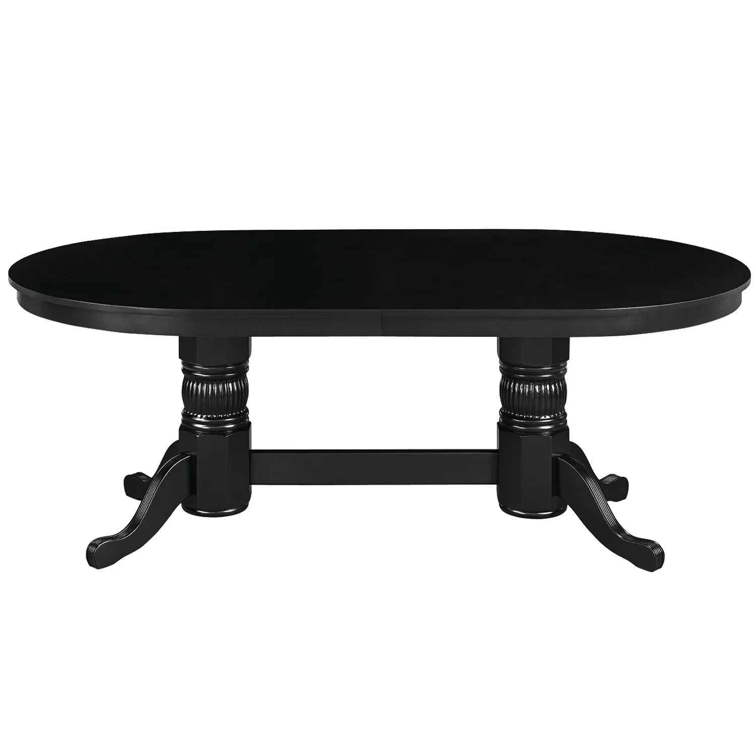 Antique white RAM Game Room 84-inch Texas Hold'em poker table with padded rails and built-in chip trays for professional gameplay.