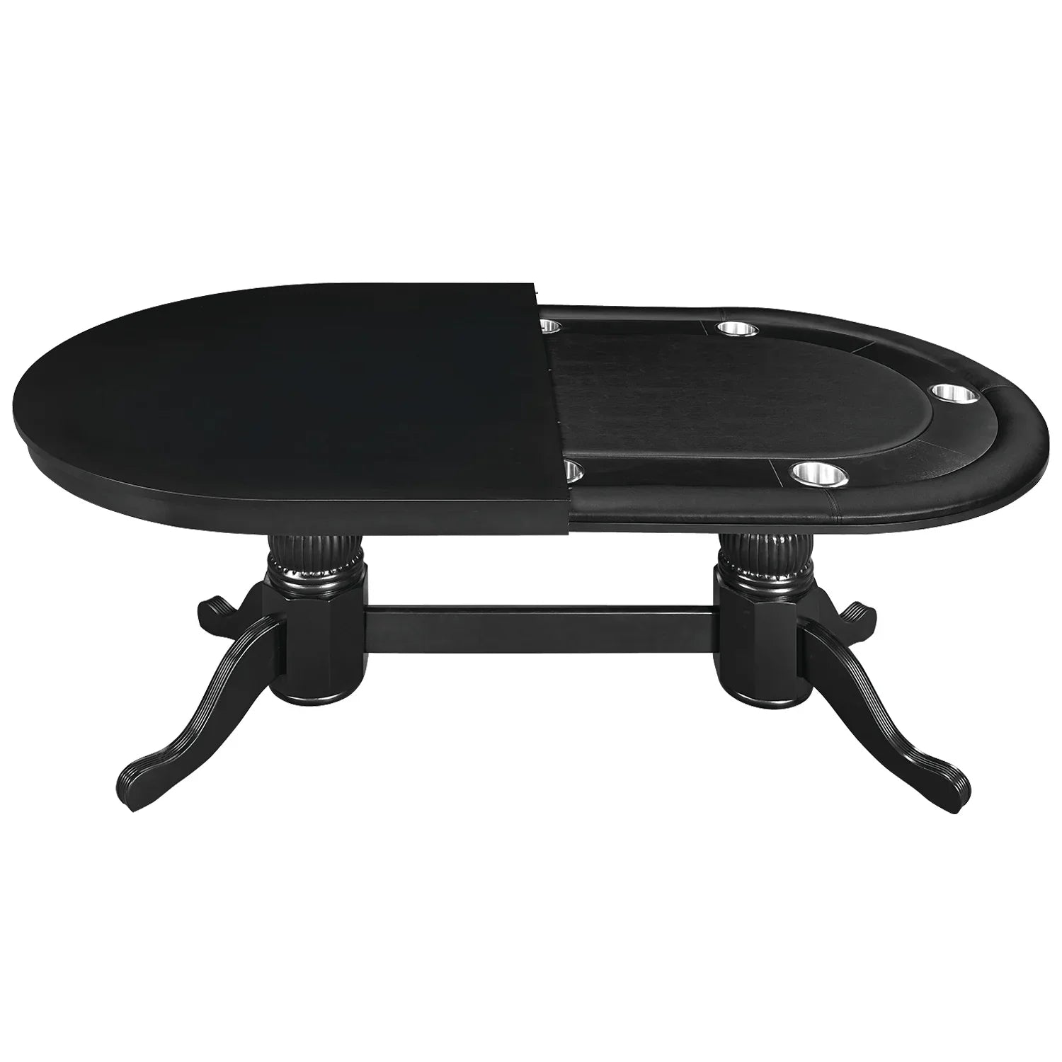 Antique white Ram Game Room 84-inch Texas Hold’em poker table with built-in cup holders and professional gaming surface.