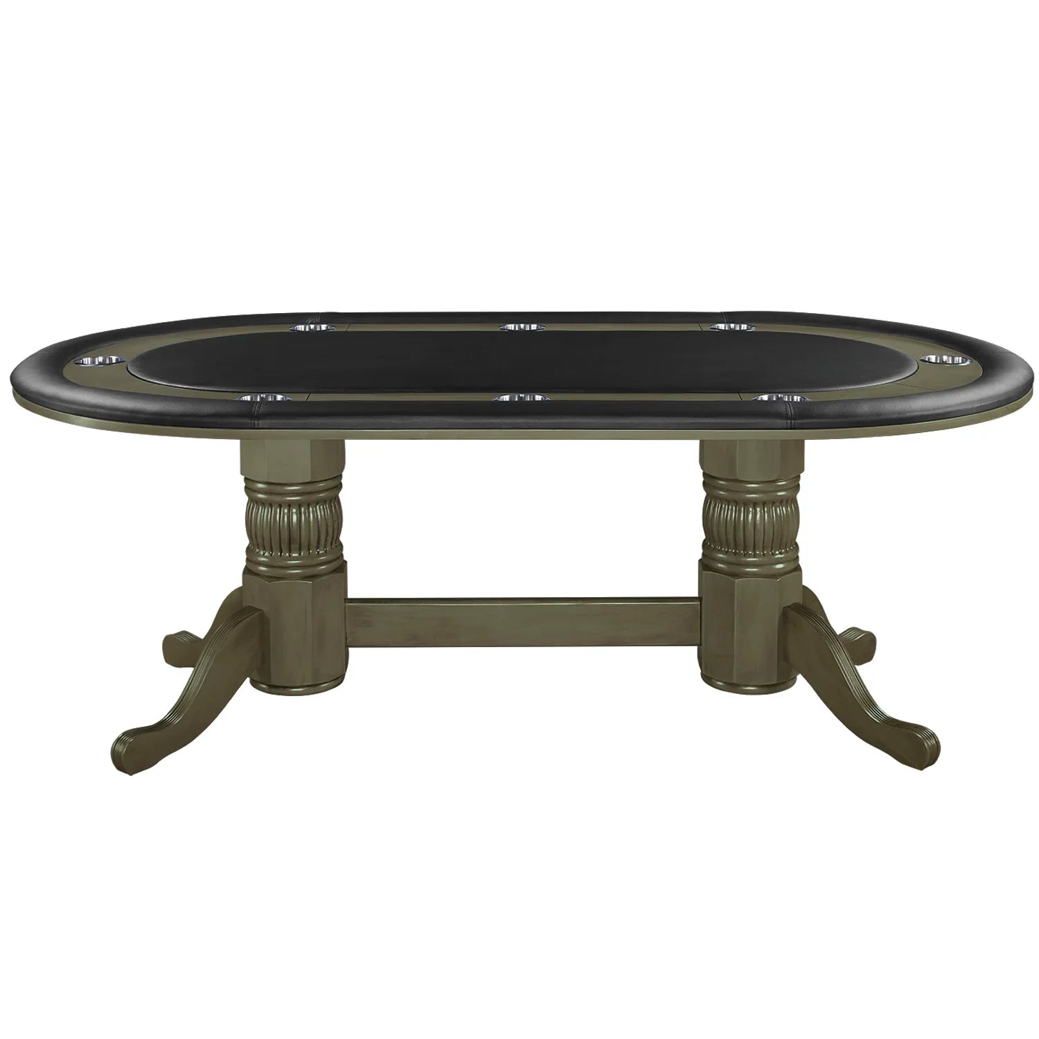 Ram Game Room Texas Hold’em Poker Table, 84-inch professional poker table with an antique white felt surface for game nights.