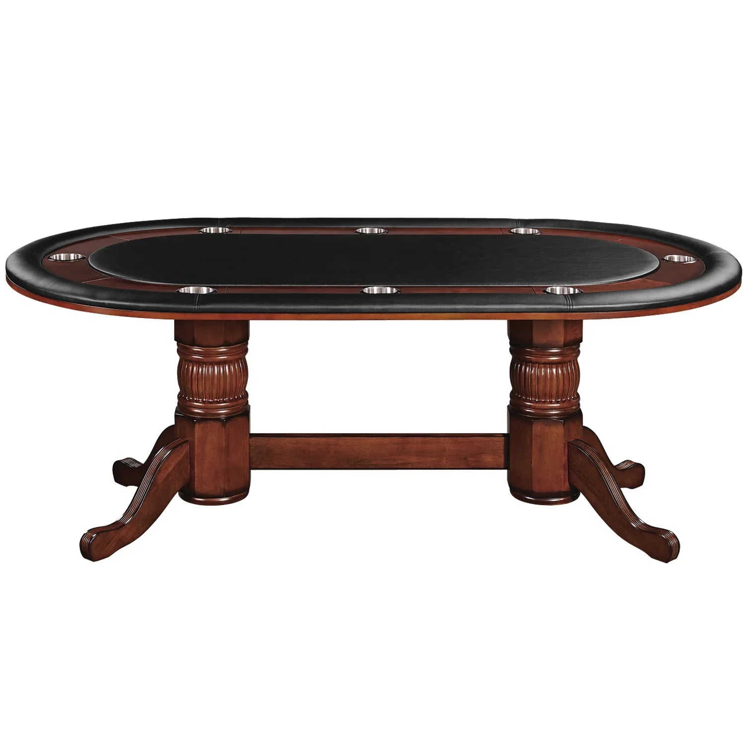 Ram Game Room Texas Hold’em Poker Table with antique white finish, 84-inch professional poker table for game rooms.