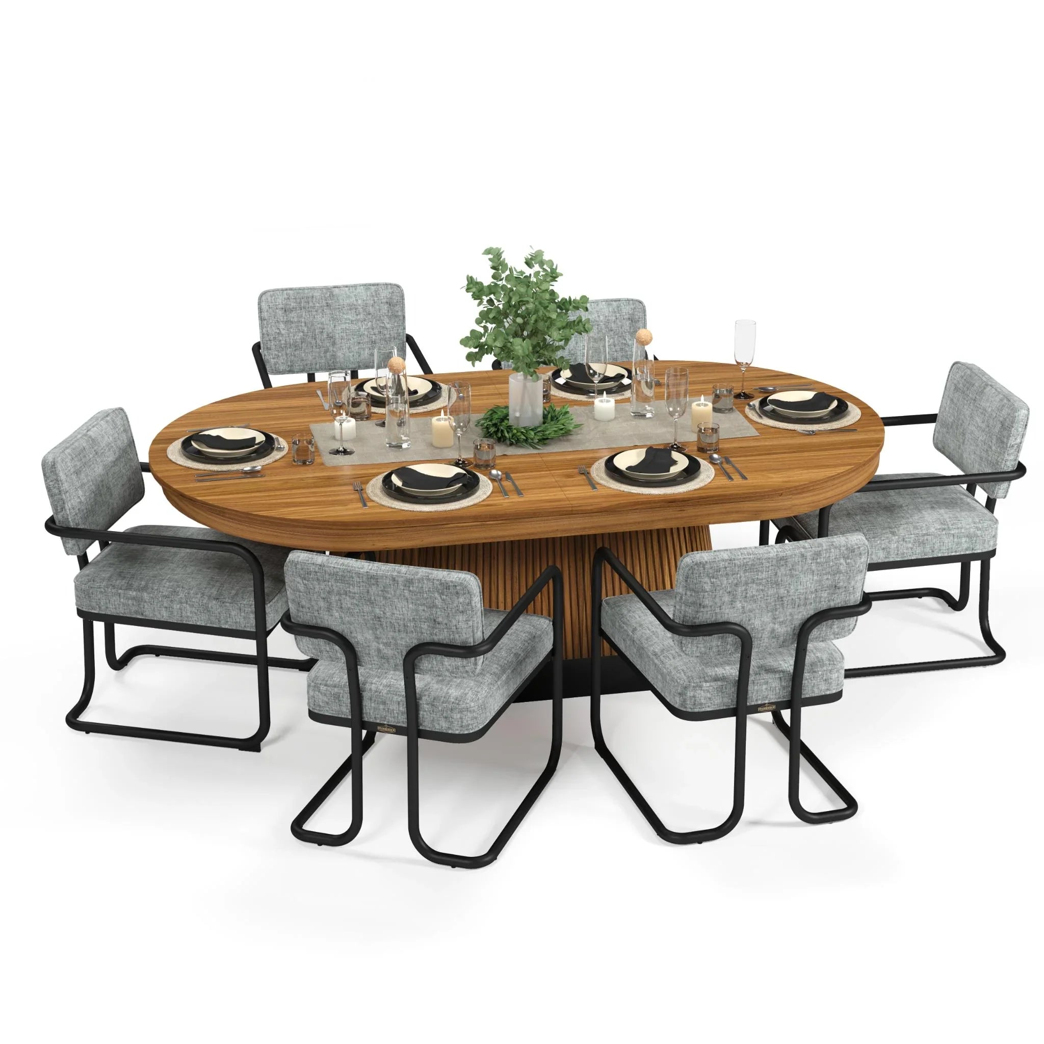 Ram Game Room Prohibition Series 84-inch Texas Hold’em poker table with walnut finish, featuring felt surface and built-in chip trays.