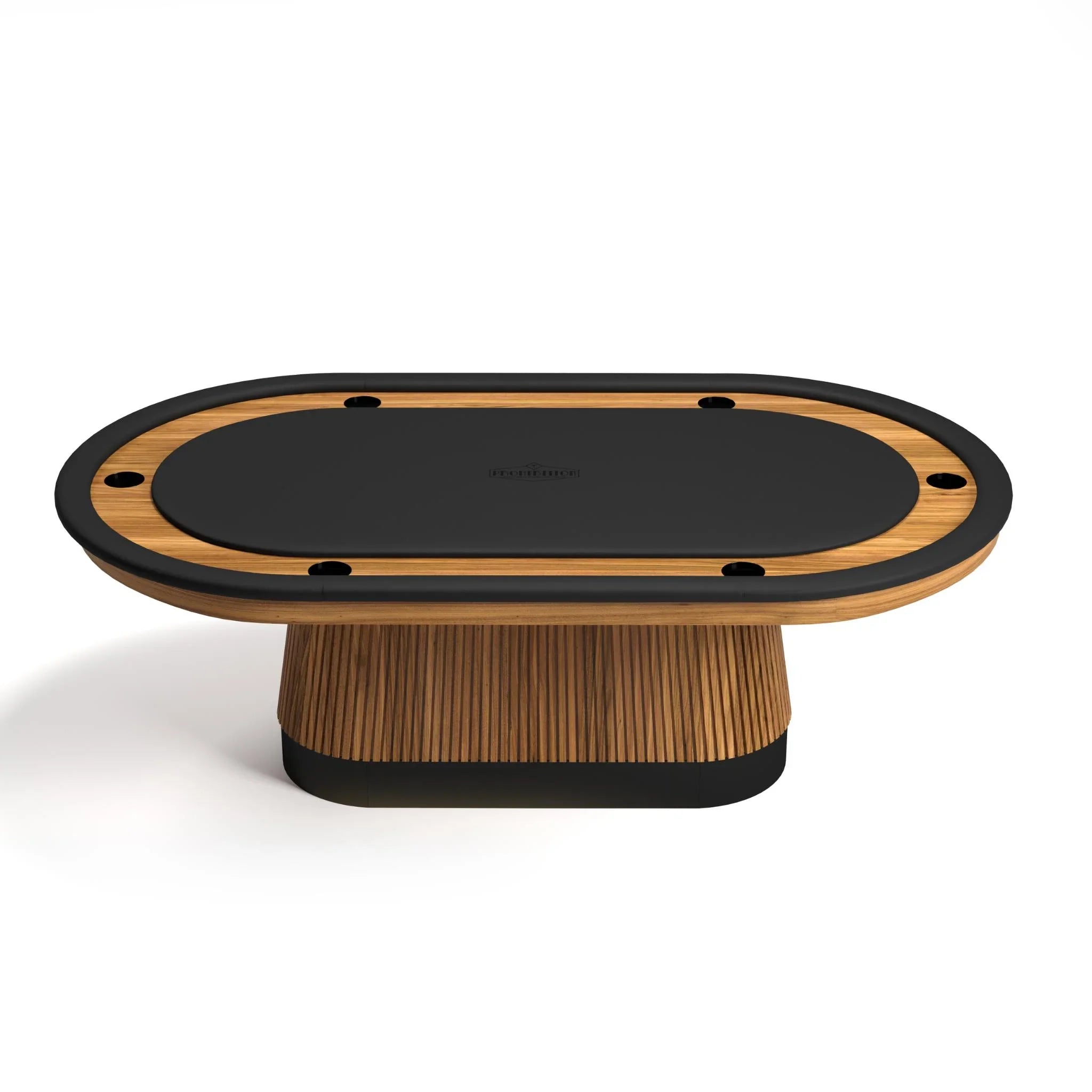 Ram Game Room Prohibition Series poker table with 84-inch walnut finish for Texas Hold’em games, featuring a professional casino style.