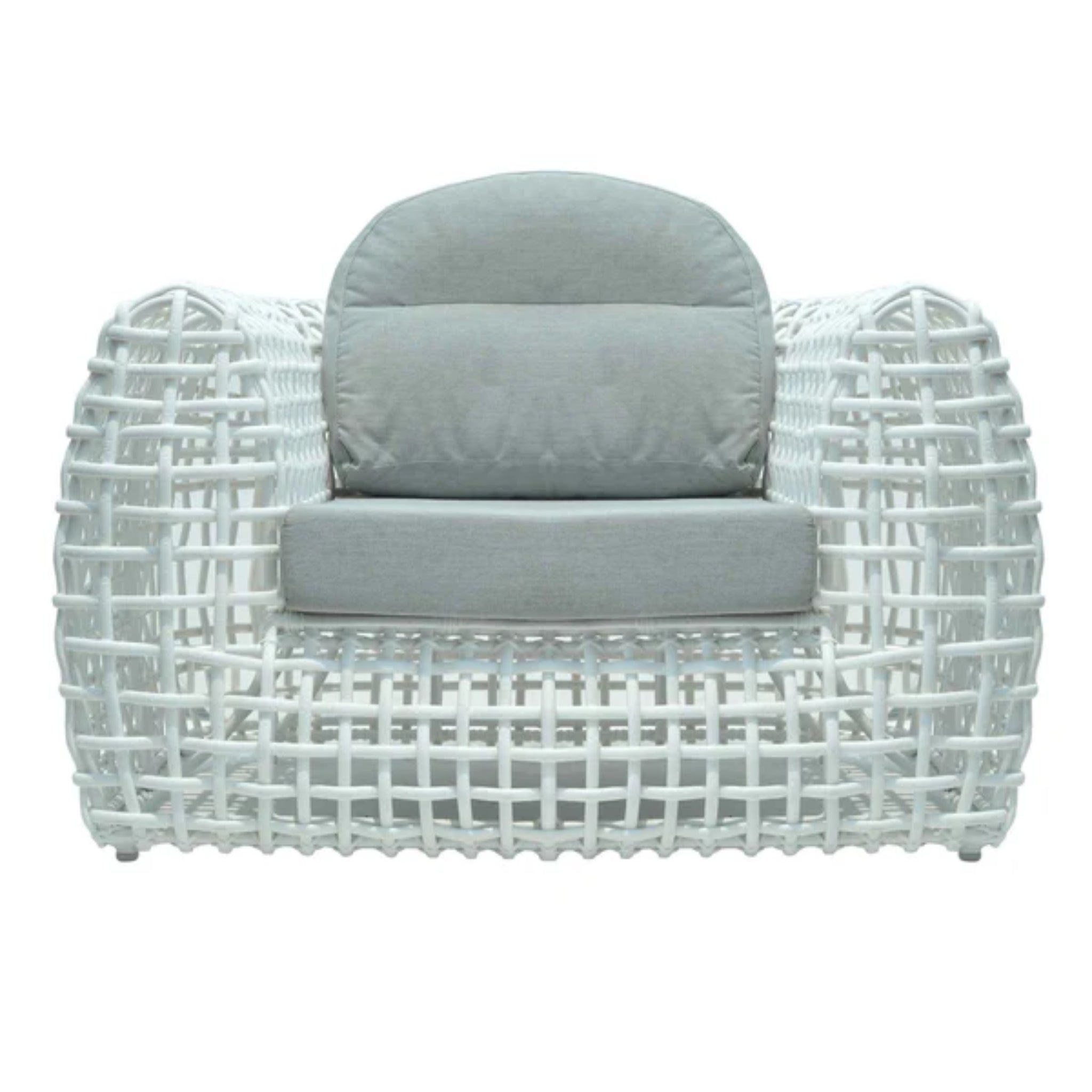 Skyline Design Dynasty outdoor lounge chair with mushroom woven fiber, patio armchair for stylish outdoor seating.