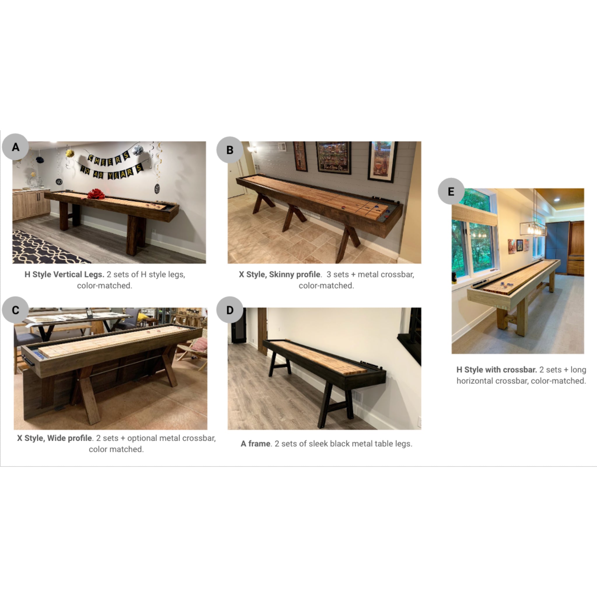 True North Hardwood Shuffleboard Table with dark espresso finish, featuring a smooth playing surface and H-style design.