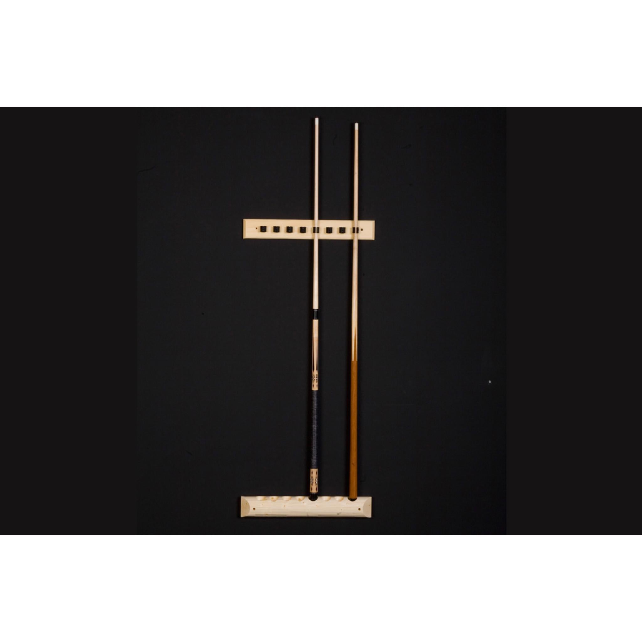 Viking Log Furniture Ponderosa Rustic Pine pool table with log frame and four cue racks, showcasing rustic wood design.