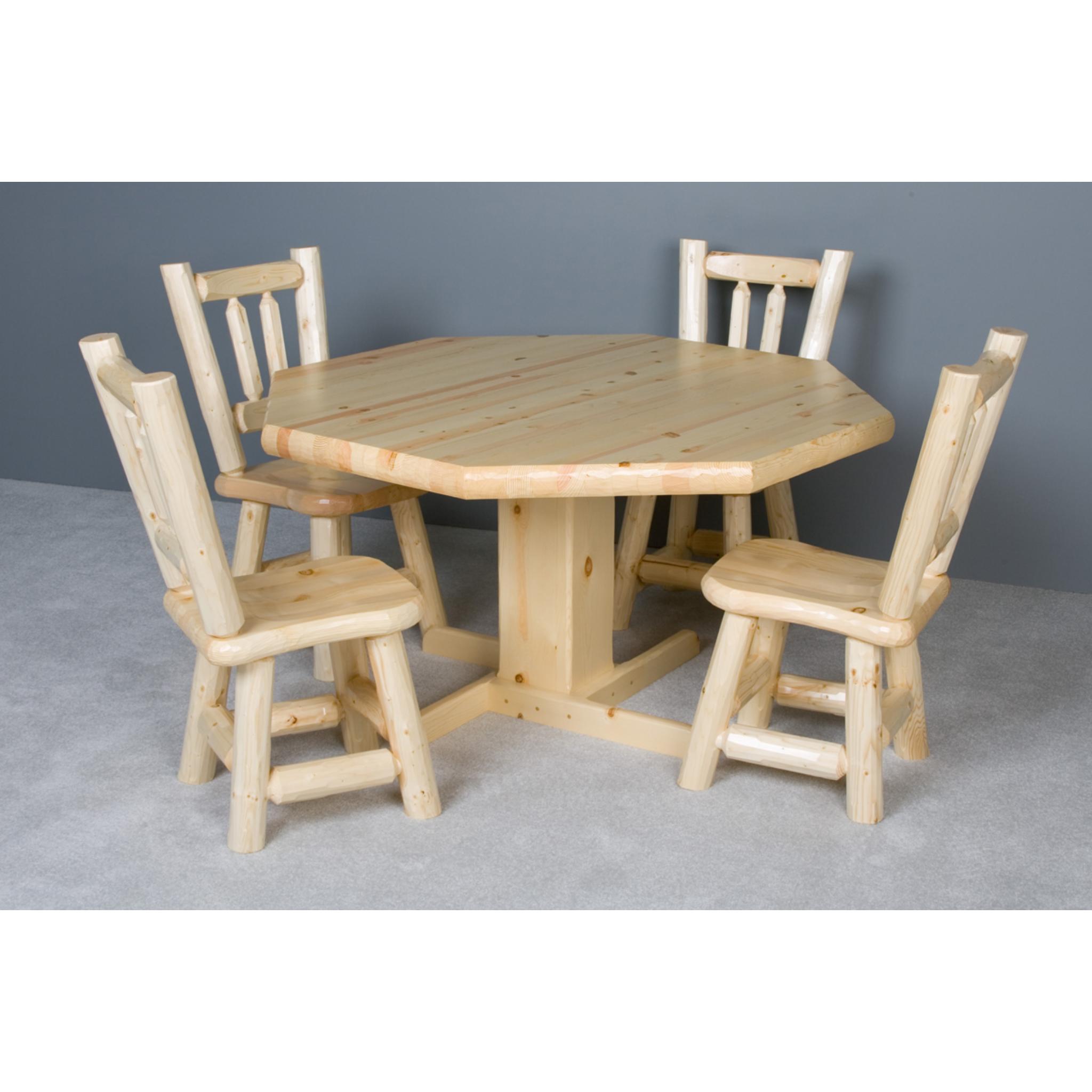 Rustic Viking Log Furniture poker table with solid wood construction and reversible dining top, ideal for game nights and dining.